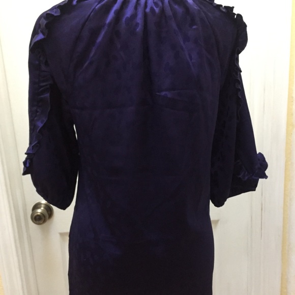 ECI cobalt geometric ruffle blouse - Picture 3 of 6